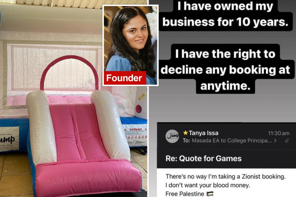 Australian bounce house company denies business to Jewish school: âZionist schoolâs blood moneyâ